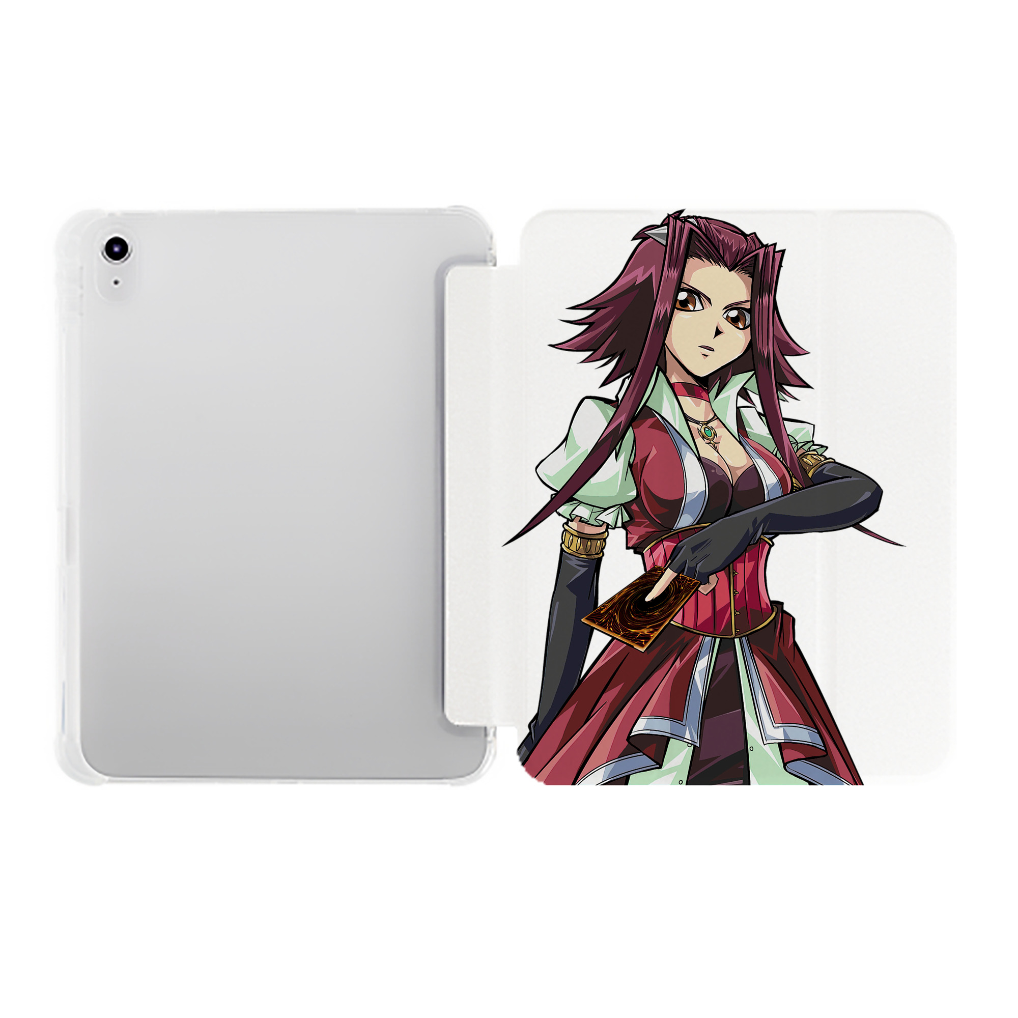 （画像用） 遊☆戯☆王 Yu-Gi-Oh! IPad ケース ペン収納付き 三つ折りスタンド PUレザー×シリコン 対応機種9.5/10.5/10.9インチ